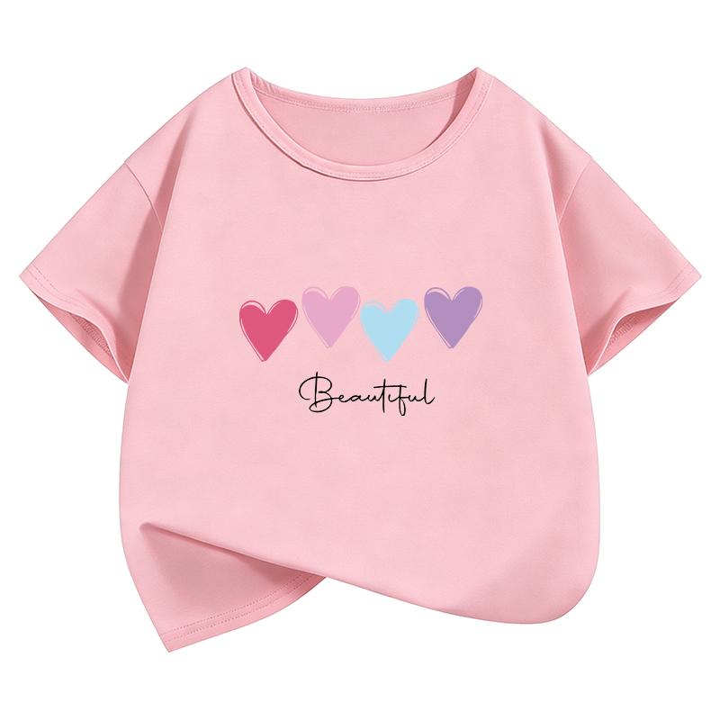 Funny Beautiful Colorful Love Heart T Shirts Graphic Kids Childrens Tshirt Boys Girls Casual Top Tee Summer Spring