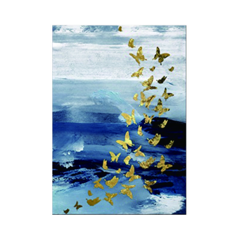 Modern Canvas Decorative Painting Golden Butterfly Living Room Abstract Drawing Sofa Background Wall Dancing Poster Frameless