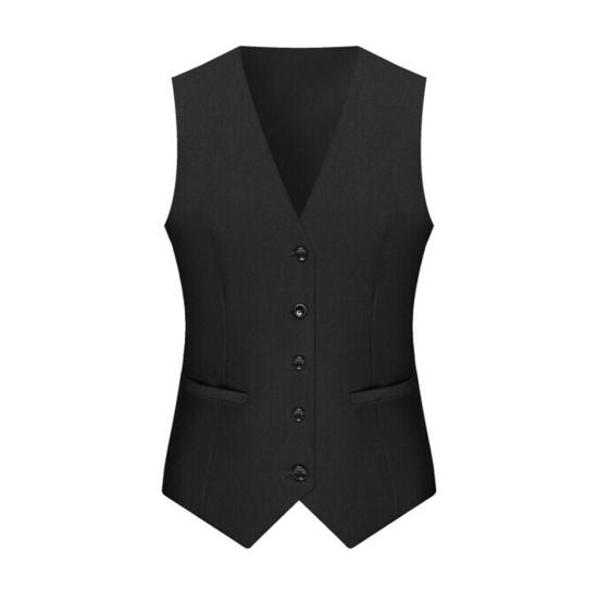 Men Suit Waistcoat V-neck Sleeveless Single Breasted Suit Vest with Pockets Solid Color Ergonomic Tailoring Waistcoat