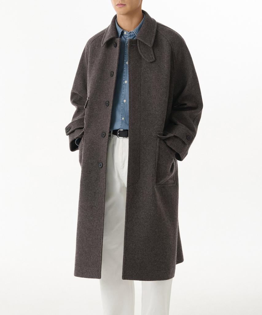 Musinsa Standard Shetland Wool Oversized Balmacaan Coat [Brown]