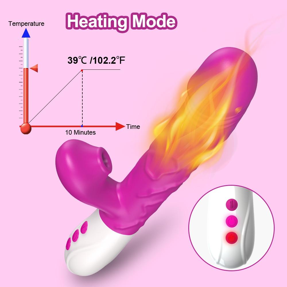 Automatic Telescopic Rotation G Spot Vibrator Women Clitoris Sucker Clitoral Stimulator Dildo Sex Toys
