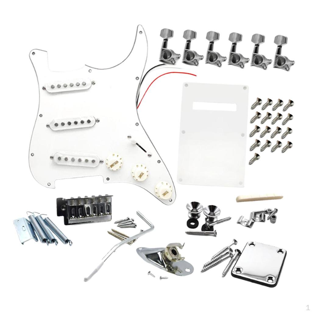 DIY Electric Guitar 11 Hole Scratchplate Portable Multifunction Sss Pickguard Tuning Pegs for