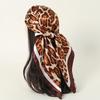 Luxury Square Silk Scarf Leopard Bandana Foulard Satin Hijabs for Women Summer Soft Neckerchief Party Hair Accessories 90x90cm