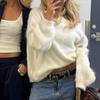 Women's Autumn/Winter Loose Off-Shoulder Mink Fur Sweater