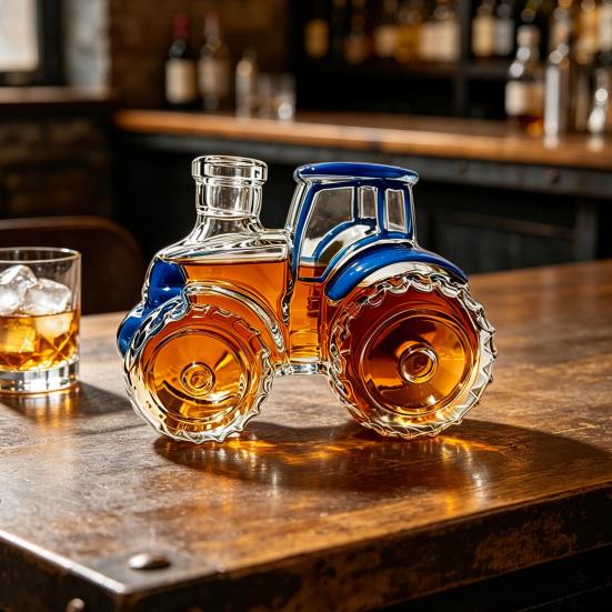 Butelka Whiskey w Kształcie Traktora, Pojemnik na Whiskey w Kształcie Pojazdu, Dekoracyjny Karafka do Wina Kieliszek Liquory do Domu Kuchni Baru