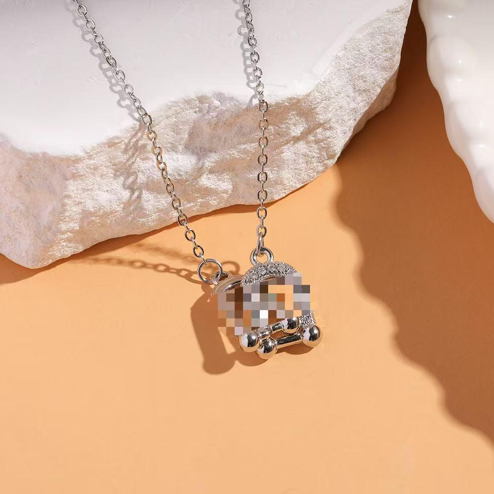 Women's Silver Titanium Steel Necklace with Micro-Inlaid Zircon - Elegant, Durable Clavicle Chain Jewelry