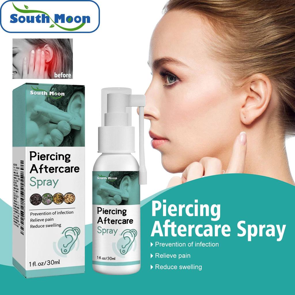 South Moon Ear Hole Care Spray Ear Hole Cleaning Anti Clogging Pain Relief Odor Removal Swelling Reduction Spray