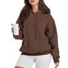 Women Hoodies Drawstring Pullover Fleece Sweatshirts Oversized Long Sleeve Hooded Top with Front Pocket