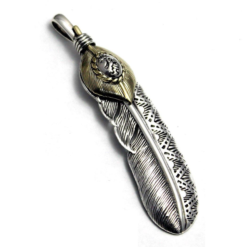 

Good Vibrations Eagle Feather Kokopelli Pendant