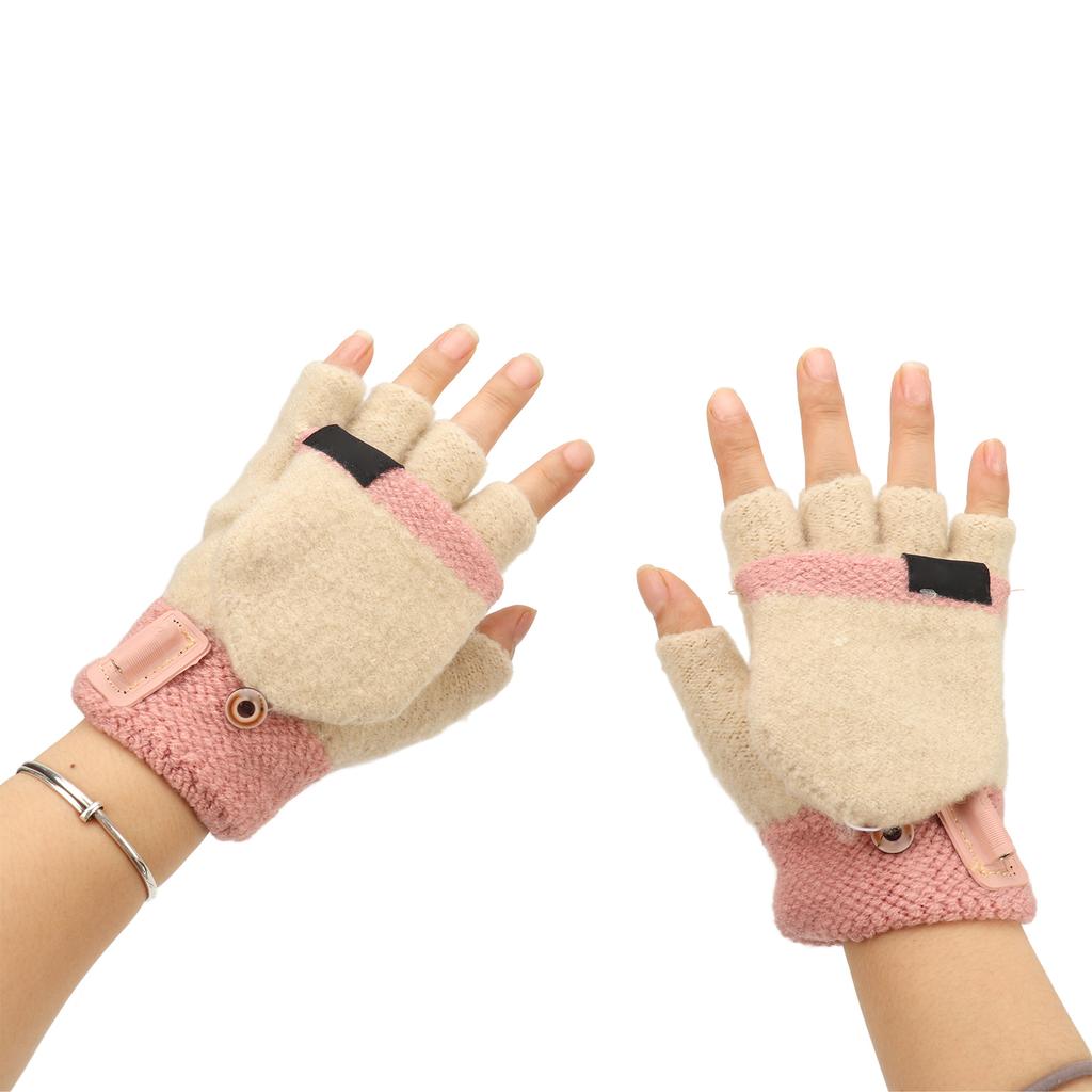 1Pair USB Heated Gloves Adjustable Temperature Electric Heated Gloves for Ski Hiking Cycling 5V Pink
