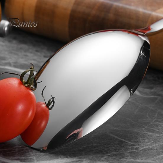 Kitchen Soup Spoon Stainless Steel Serving Elegant Buffet Utensil Heavy-Duty Slotted Easy Clean for Commercial Grade Restaurant Scoop Mirror Polished