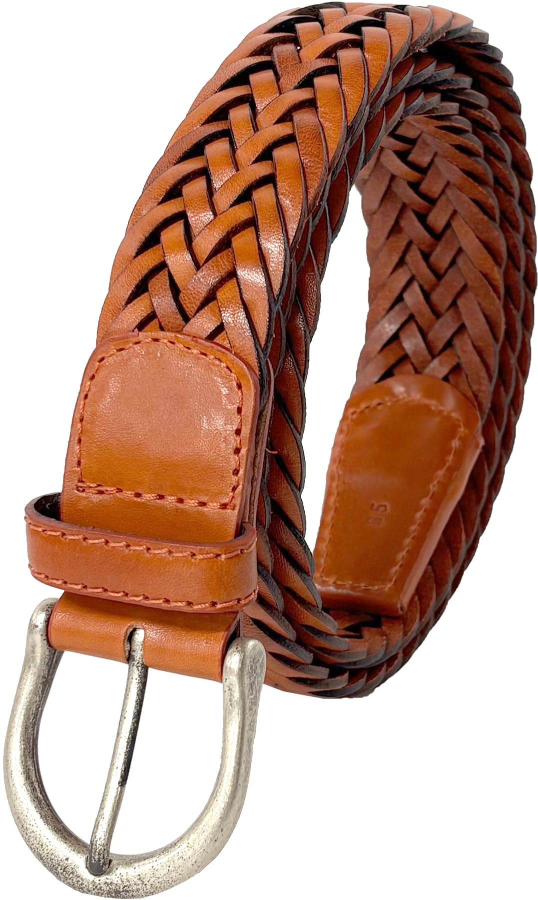 

[FashionBerry] Camel Italian Genuine Leather Belt for Men and Women, Mesh Design, BlackBrown, Business, Formal, Casual, Braided, Golf, Width 3.5cm,