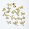 3D Zirconia Bow Nail Art: Luxurious & Shiny Pearl Gel Polish Decoration