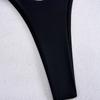 Bikini da Donna Elegante Color Block Bianco e Nero Costume da Bagno Senza Schiena con Spalline Bianche KTY
