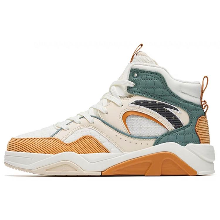 New Anta Flame 3.0 Anti Slip Wear Resistant High Top Skateboard Shoes Women's White Orange Green 122248088-5