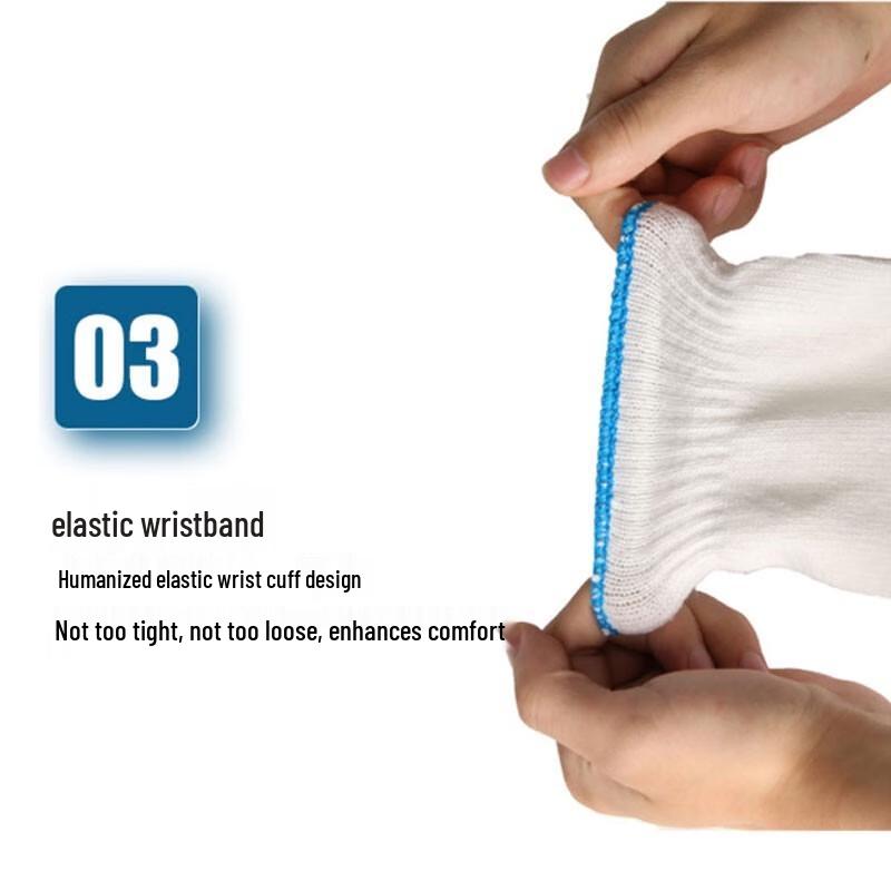 Cotton Blend Wear-Resistant Work Gloves - 12 Pairs