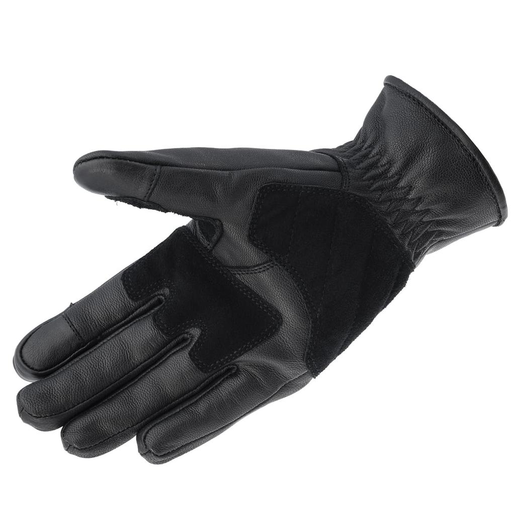 KOMINE Leather Winter Short Gloves for Motorcycles Z Series Black L GK-850 -