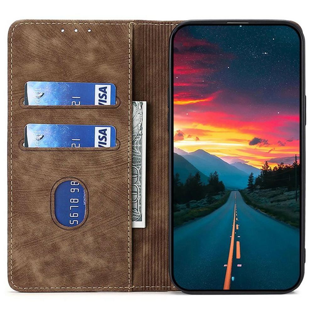 

For Motorola Moto G85 5G/S50 Neo 5G Case RFID Blocking Wallet Leather Phone Cover Brown