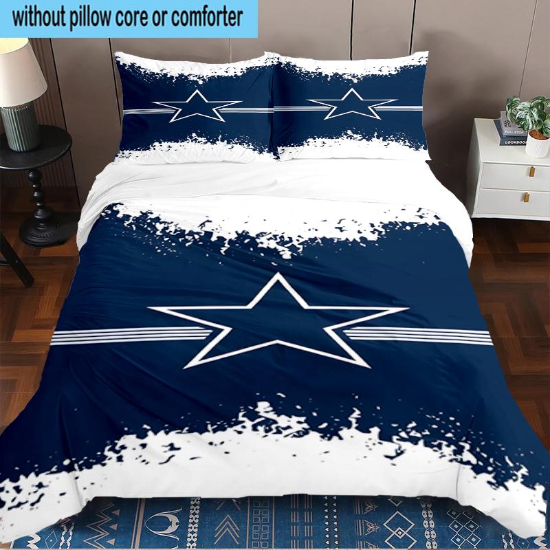Dallas Cowboys 3PCS Bedding Set 2D Printing (Includes 1 Duvet Cover + 2 Pillowcases Coreless), Bedroom decor,Fan gift