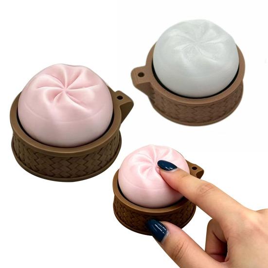 3D Printed Dumpling Fidget Toy Decompression Steamed Bun Toy Keychain Pendant Home Office Worker Anxiety Stress Relief Desk Toy