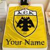 1PZ Nome Personalizzato AEK F.C. Coperta in Flanella Fantasia Adatta a Tutte le Stagioni per Arredamento Casa Calore e Comfort Regali Regalo Festivo -HE14