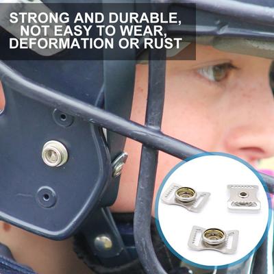 10 Pcs Stainless Steel Sports Helmets Buckles Helmet Chin Strap Snap Buckle for Football Baseball Hockey Helmet Repair Accessories