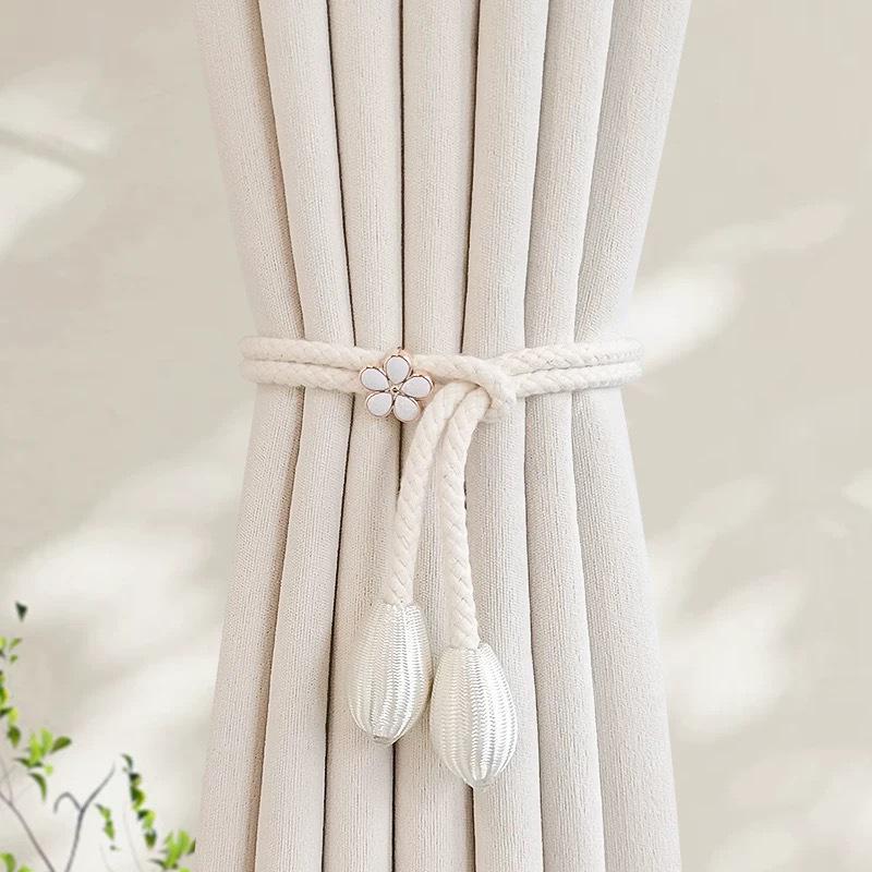 Cross-border Yarn Curtain Tiebacks, Decorative Buckle, No-Punch Gather, Flower Design
