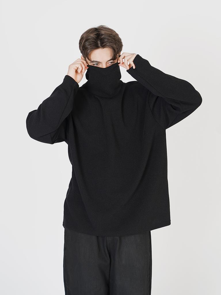 Chaenseseunoi Wide Polar Neck Knit (Blue)