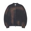 NOMANUAL Spray Dyeing Knit Zip Up   Charcoal
