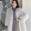 Internet Celebrity Fur Coat Female Whole Leather Real Raccoon Hair Woven Autumn and Winter Short Medium and Long Fur Female Winter Fur Integrated