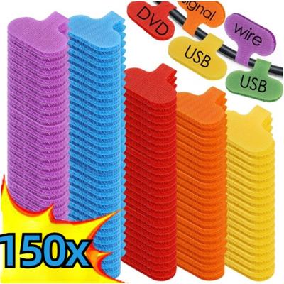150–10 Stück selbstklebende Kabeletiketten, bunt, wasserdicht, Kabeletiketten, Tags, Kabelmanagement für Heimkabel-Tags, reißfest