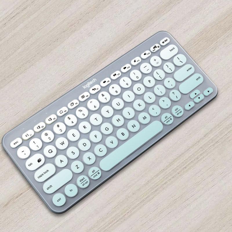 Vollschutz stumme Kieselsteintasten Silikon Schutzhülle Haut Hülle Folie Englisch Klar Schwarz Tastaturabdeckung für Logitech K380