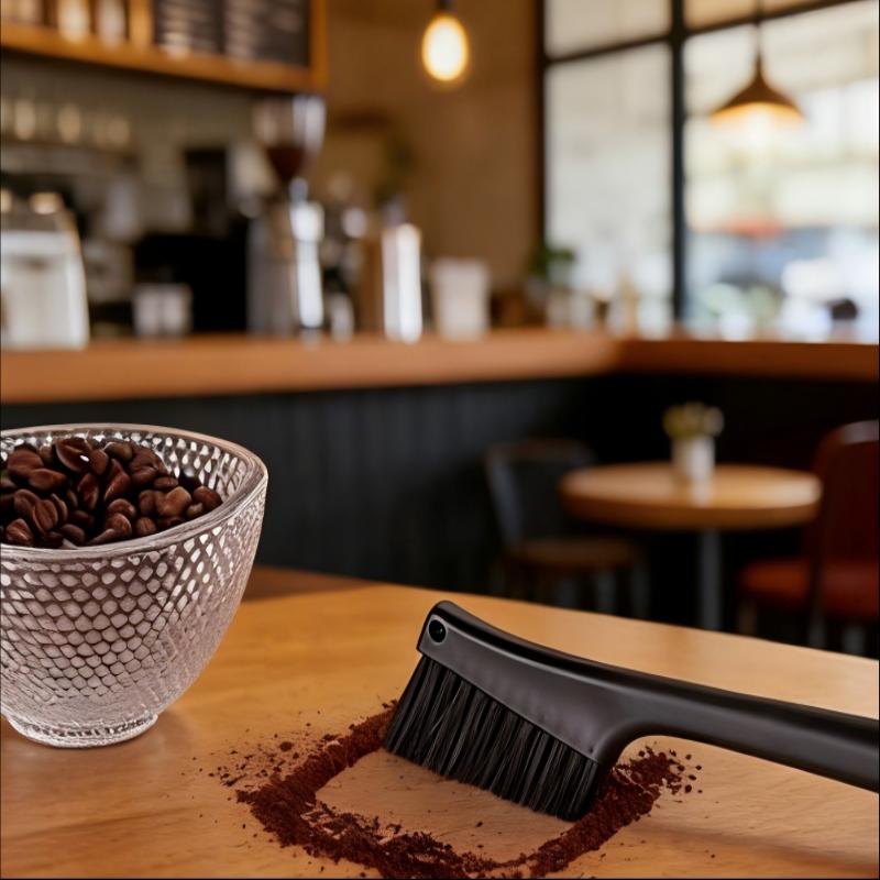 Coffee Machine Cleaning Brush, Dual Purpose Dusting Espresso Grinder Brush, Black, Polypropylene, PET Bristles