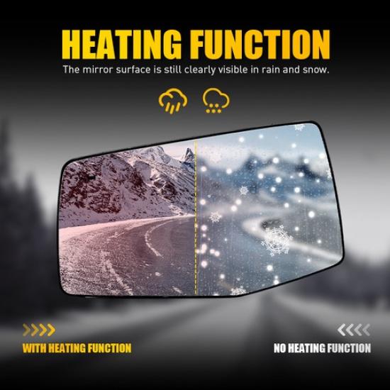 Front Left Right Heated Mirror Glass Clear W/Blind Spot For CHEVY GMC -2024