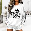 Unisex Fashion Printed Neck Long Sleeve Sweatshirt Casual Pullover
