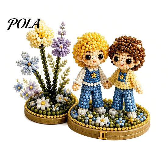 12 Tierkreiszeichen Perlen Bastelset, DIY Perlen Garten Set, 3D Perlen Astrologie Blume Set mit Vorsortierten Perlen Werkzeugen, Perlen Bastelprojekt für Anfänger