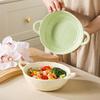 Retro Ceramic Double-Handle Soup and Rice Bowl - Japanese Creative Design