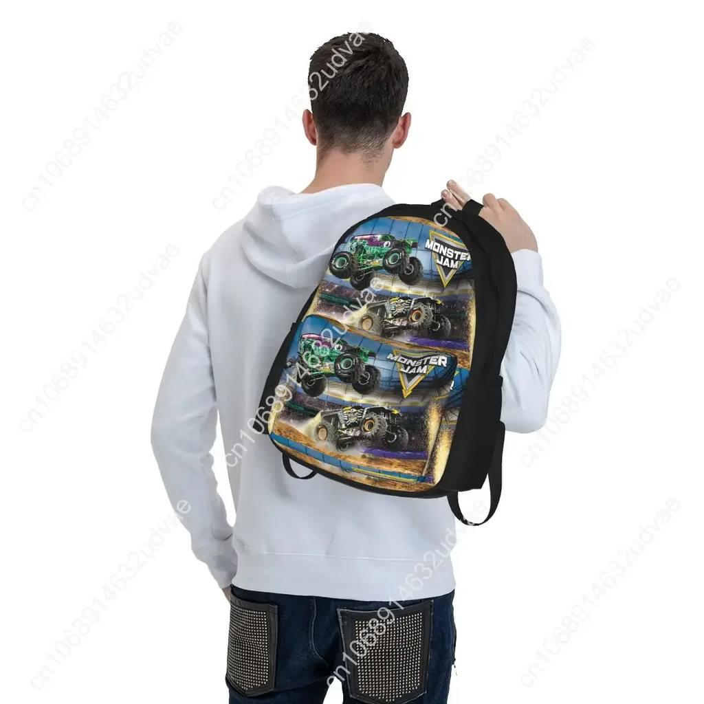 Classic Monster Jam Pattern Backpacks Bookbag School Bags Cartoon Rucksack Travel Rucksack Shoulder Bag
