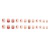 Ice Through Pink Short Wear Nail Sweet Cool Chain Diamond Nail Art Piece Pearl French Gentle White 24 Pieces Boxed