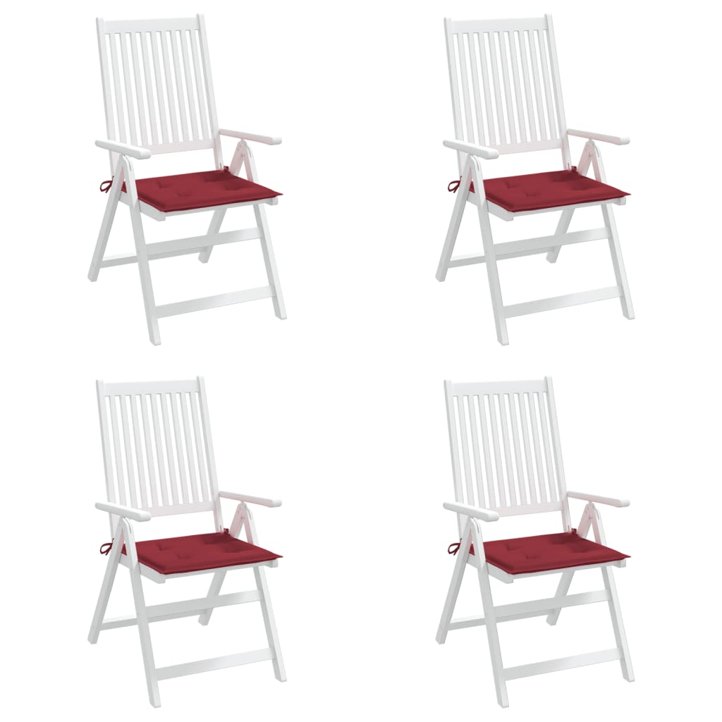 Garden Chair Cushions 4 Pcs Burgundy 50x50x4 Cm Oxford Fabric