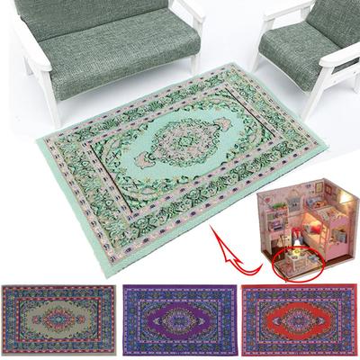 Floor Coverings Toy Furniture Dollhouse Carpet Doll Accessories Miniature Woven Rug Eyes Of Persia