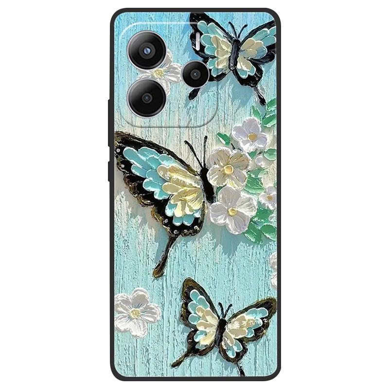 For Xiaomi Redmi Note 14 5G Case Soft TPU Marble Silicone Phone Cover for Coque Redmi Note 14 5G Global Cases Black Bumper Funda