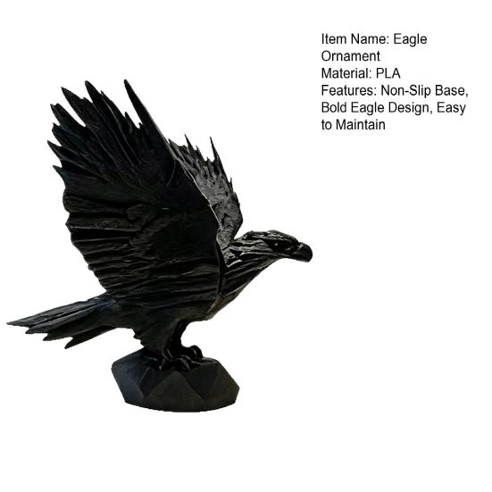 Eagle Ornament Matte Black with Stable Eagle Figure Non-Slip