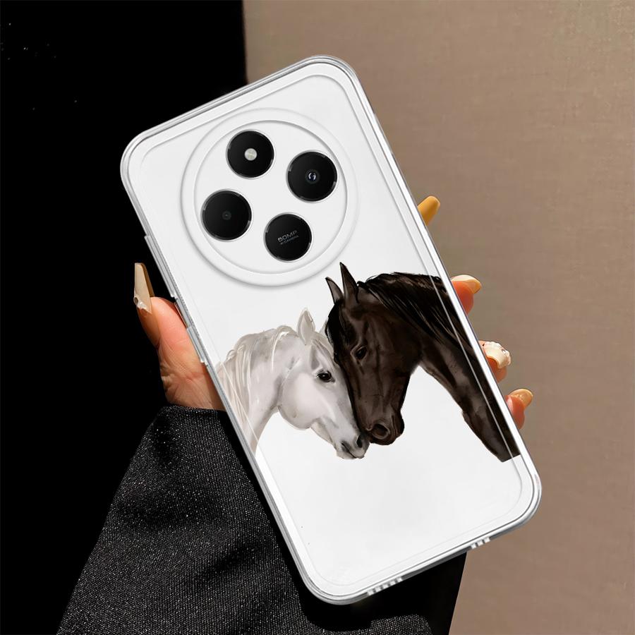 

Чехол с изображением белой и черной лошади для Xiaomi Poco X3 Pro X3 NFC Мягкая крышка для телефона Poco X3 NFC