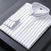 Men's Striped Shirts Formale Casual Printed Plaid Shirt Long Sleeve Slim Fit Botton Down Male Office Business Dress Shirt M-5XL