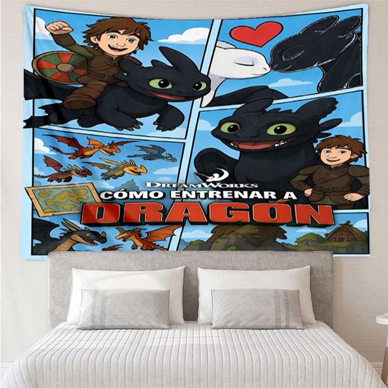 Dragon Print Tapestry, Backdrop, Easy Setup, Ideal for Bedroom, Office & Living Room, with Aesthetic Wall Hanging Decor.
