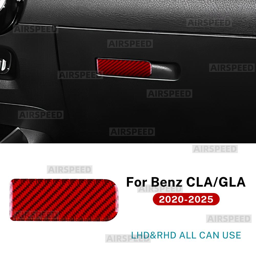 Echter Weicher Kohlefaser Zieraufkleber Für Mercedes Benz A CLA GLA Klasse W177 C118 H247 2020-2025 Beifahrer Ablagefach Schalter Innenraum