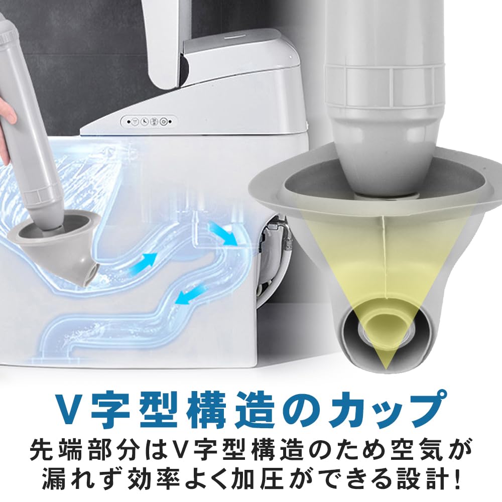 SoraVie Clog Removal Pipe Cleaner, Rubber Cup, Soft-shelled Turtle Shape with Pressure Handle, Push-Type, for Japanese and Western-Style Toilets