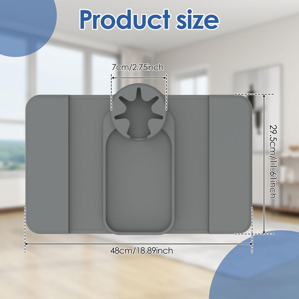 Silicone Couch Cup Holder Tray Non Slip Couch Tray with Side Pocket Portable Couch Arm Tray Table for Remote Control Coffee Cup