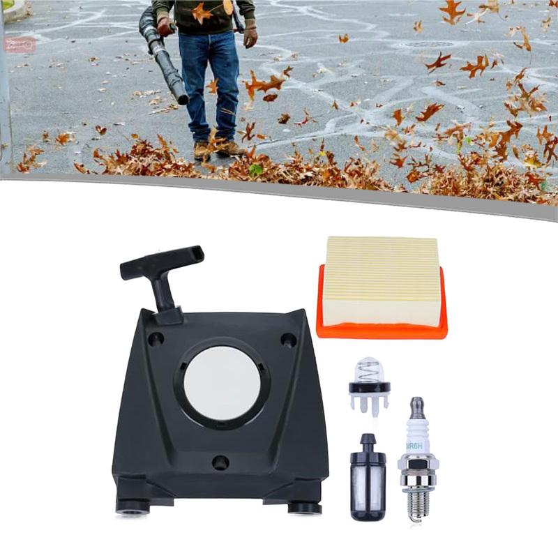 Starter Pull Kit for BR800 BR800X Backpack For Leaf Blower Includes Recoil Pull Starter Air Fuel Filter Spark and Bulb